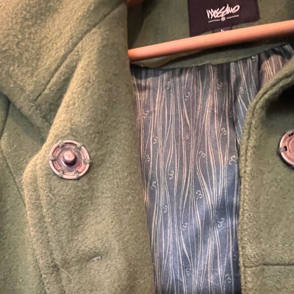 Mossimo Olive Wool Blend Belted Coat w/ Satin Lining – Size L - Picture 4 of 6